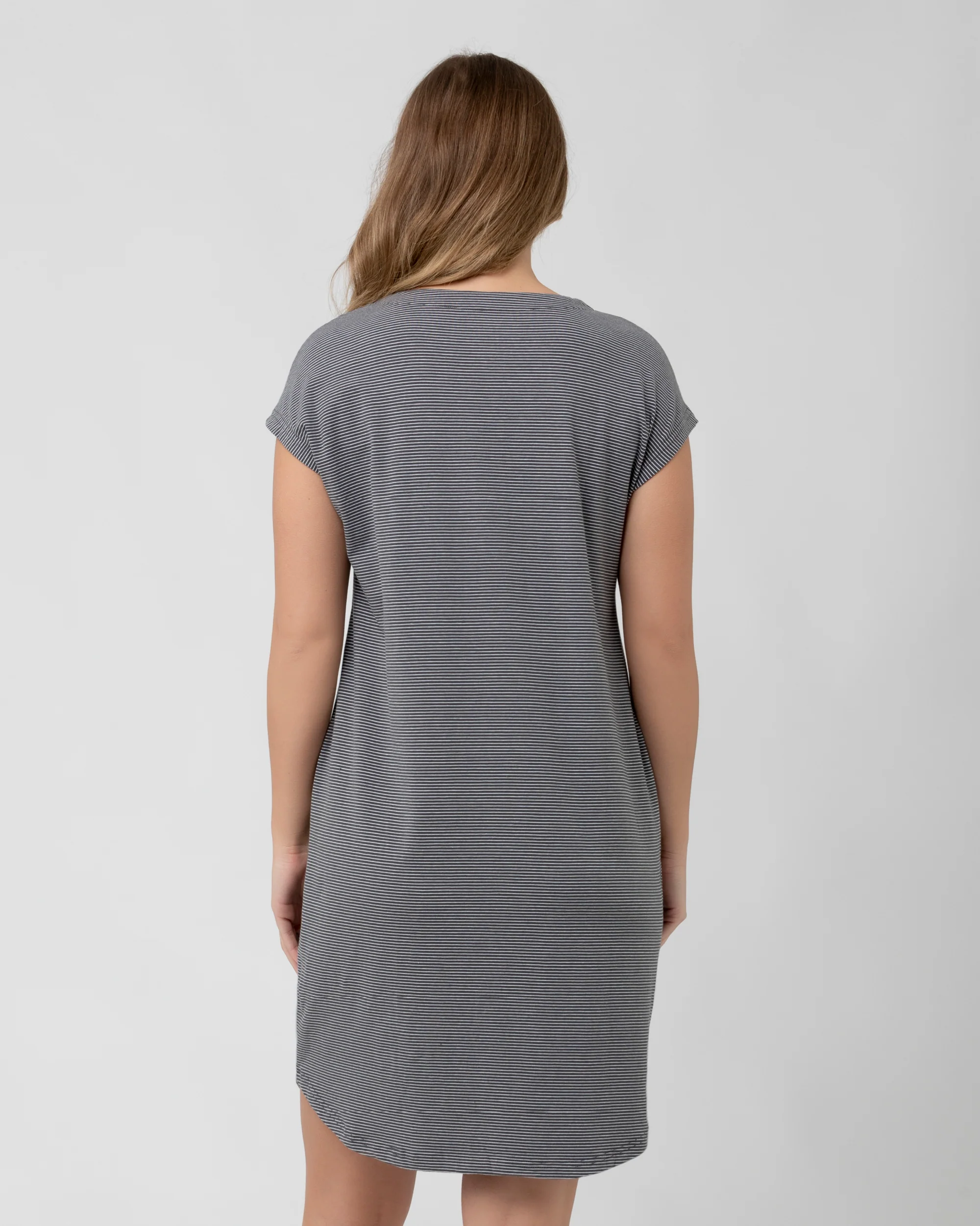 Blake Organic Short Sleeve Nightie Gunship / White - Image 4