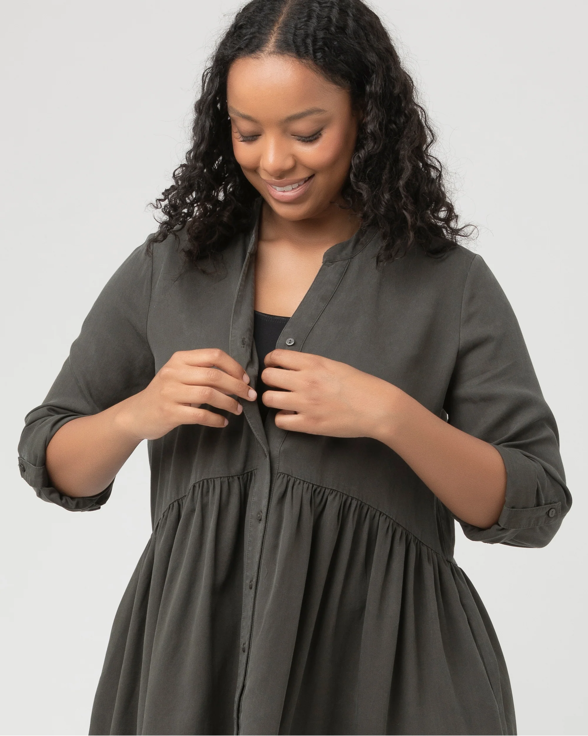 Demi Tencel Dress  Olive - Image 6