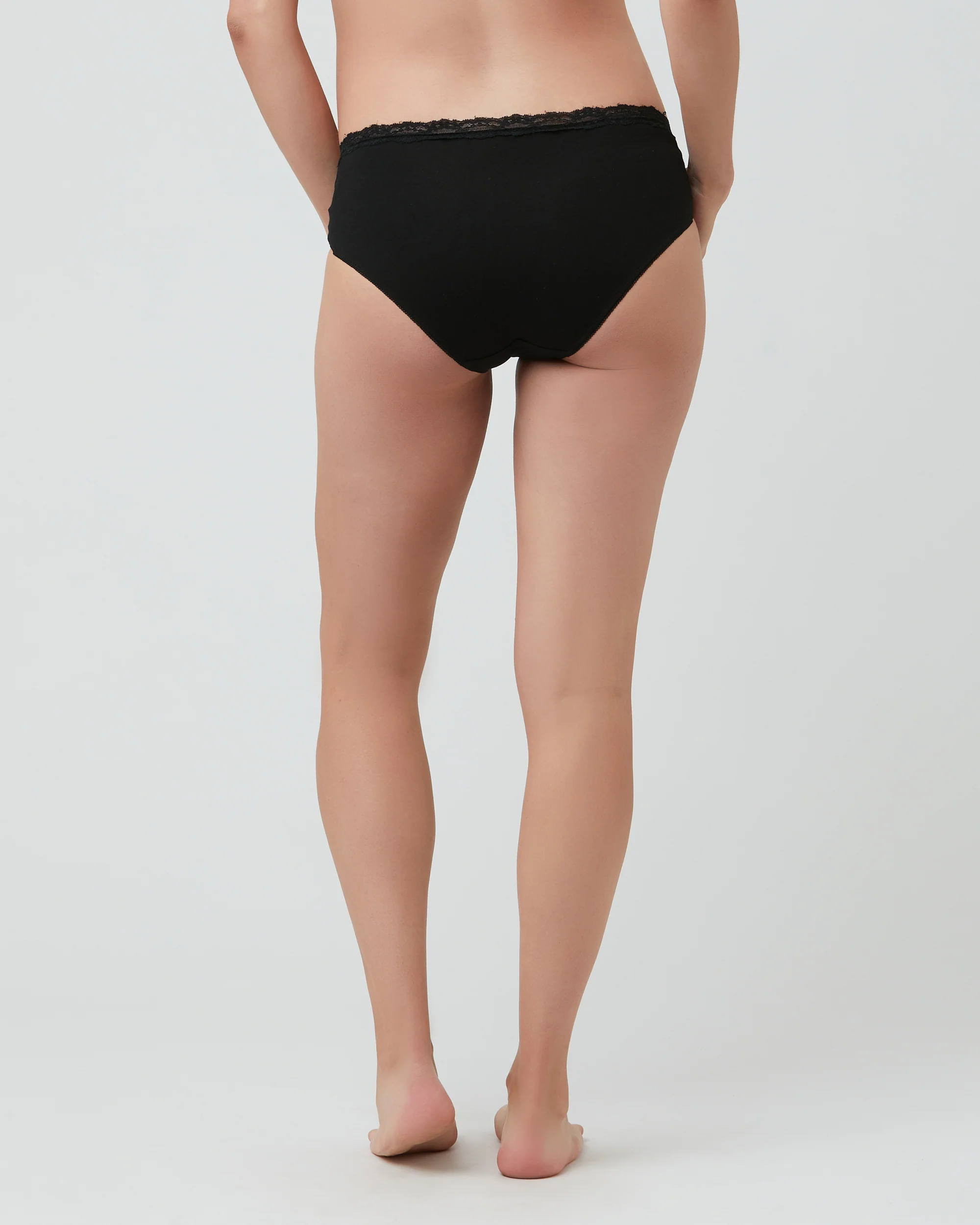 Organic Cotton Lacey Briefs Black - Image 4