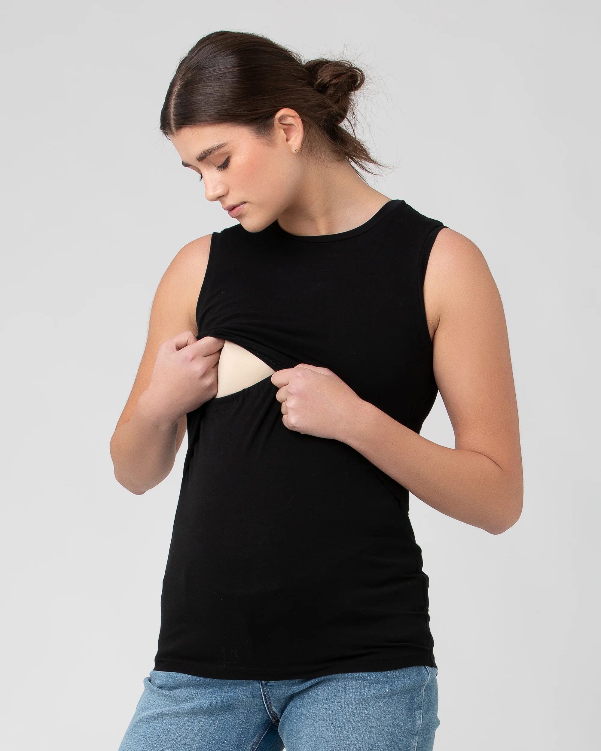 Organic Cotton Nursing Tank  Black - Image 4