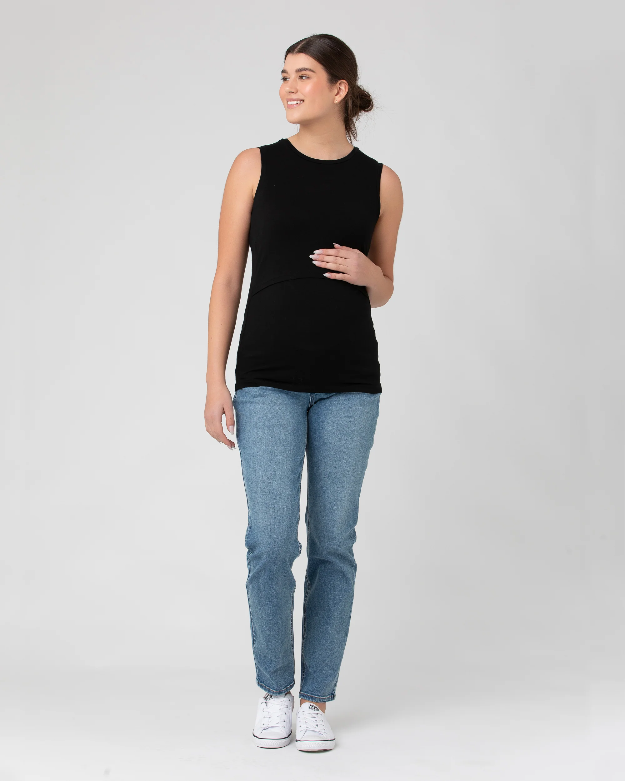 Organic Cotton Nursing Tank  Black - Image 5