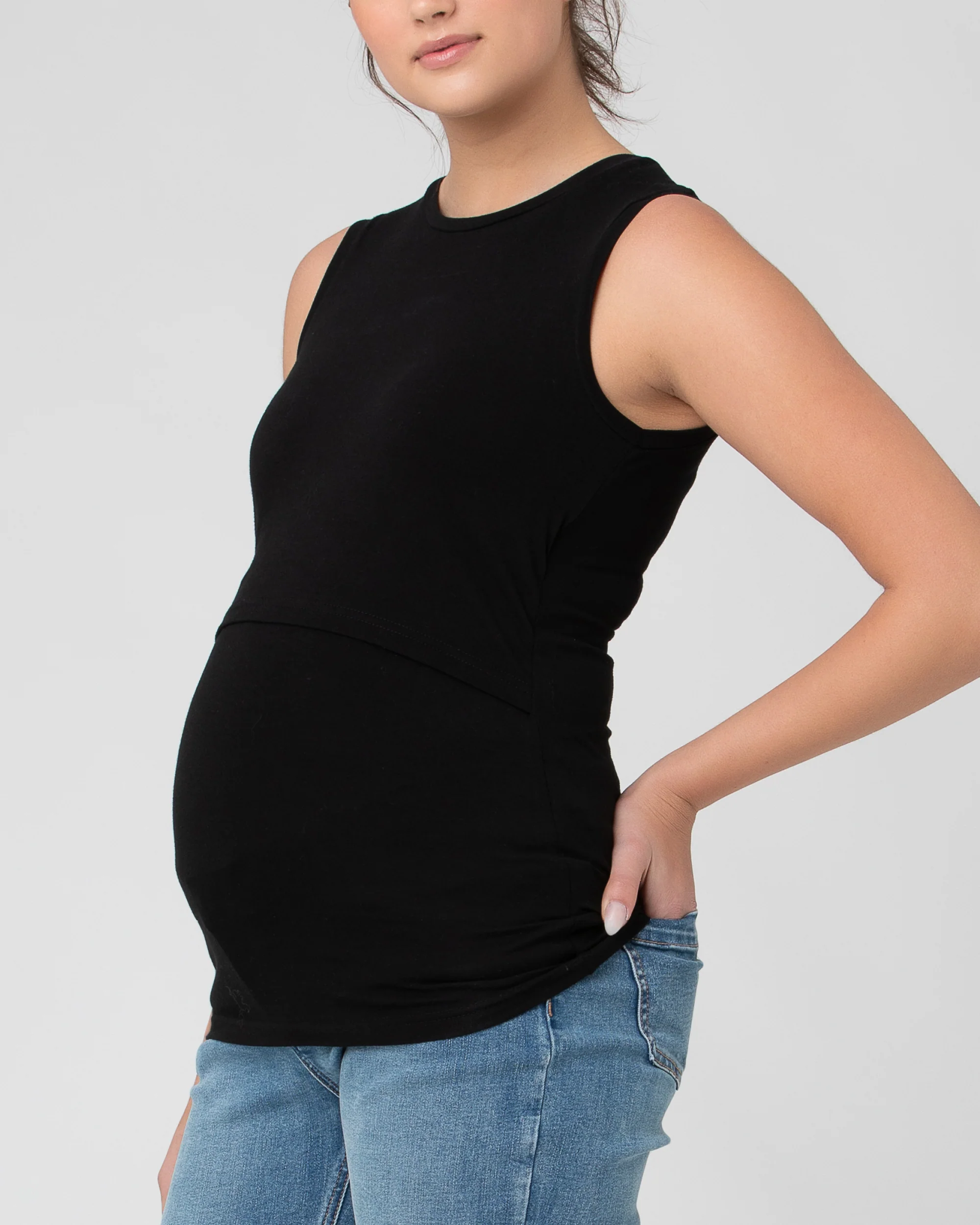 Organic Cotton Nursing Tank  Black - Image 6