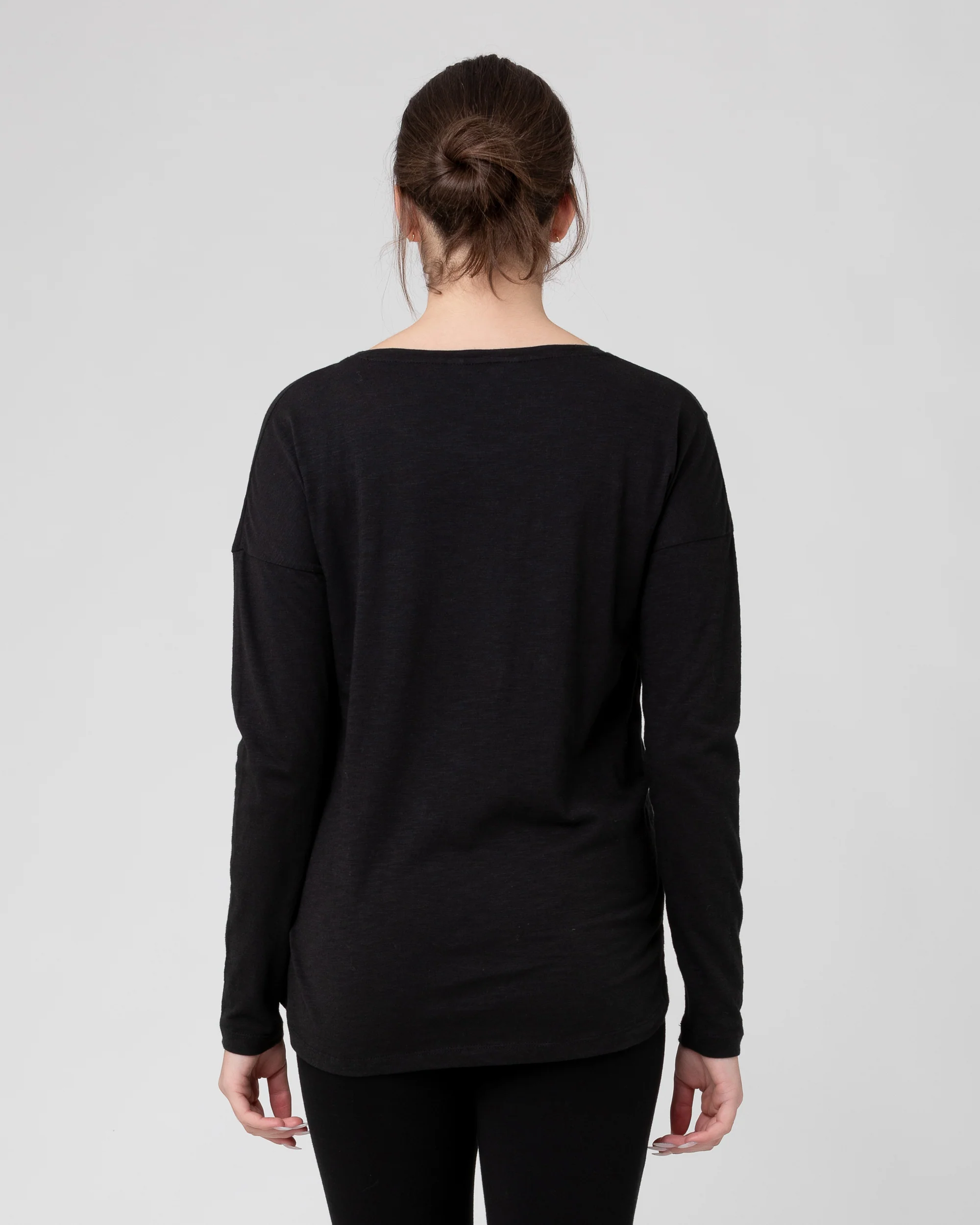 Richie Long Sleeve Nursing Tee Black - Image 3