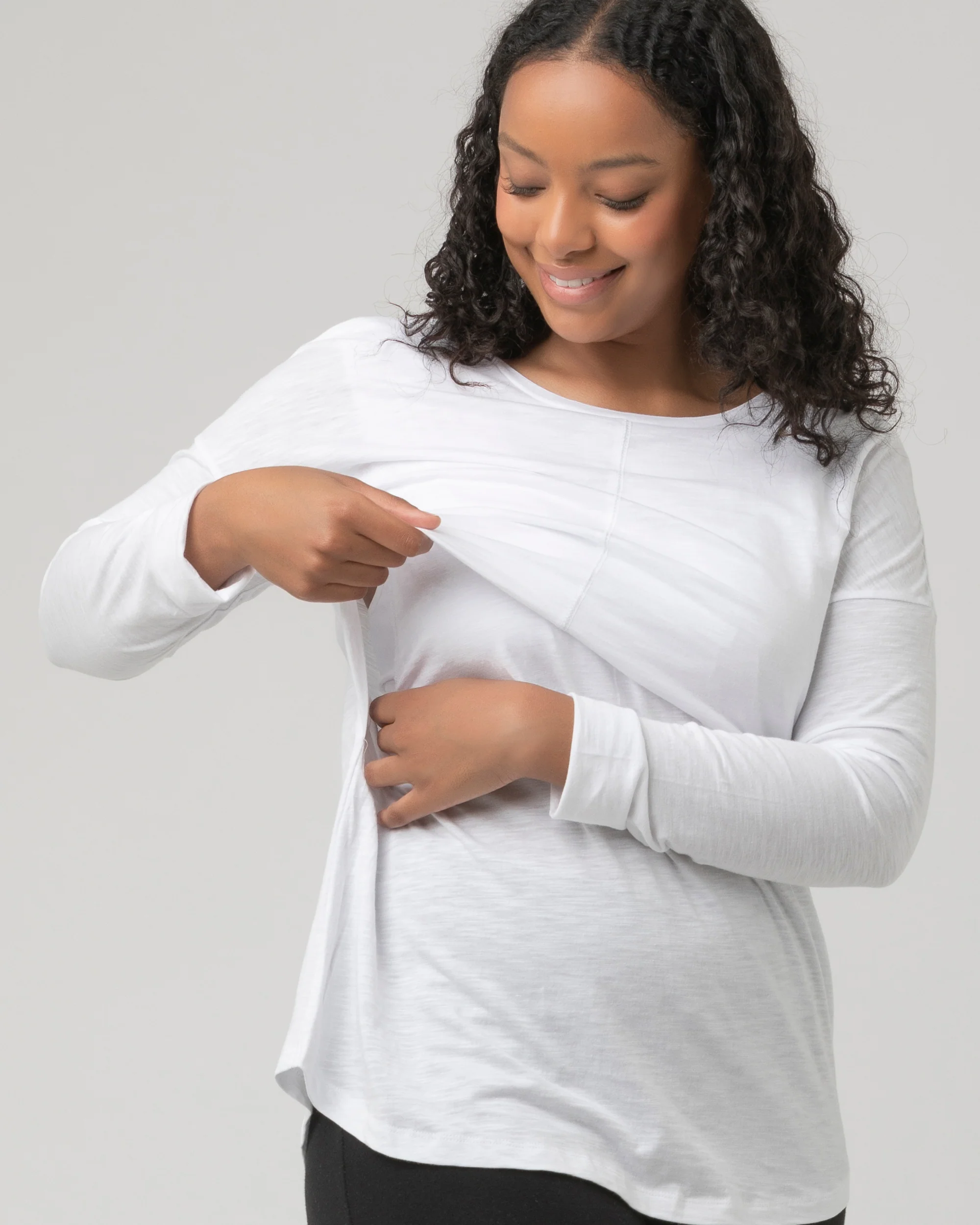 Richie Long Sleeve Nursing Tee White - Image 8