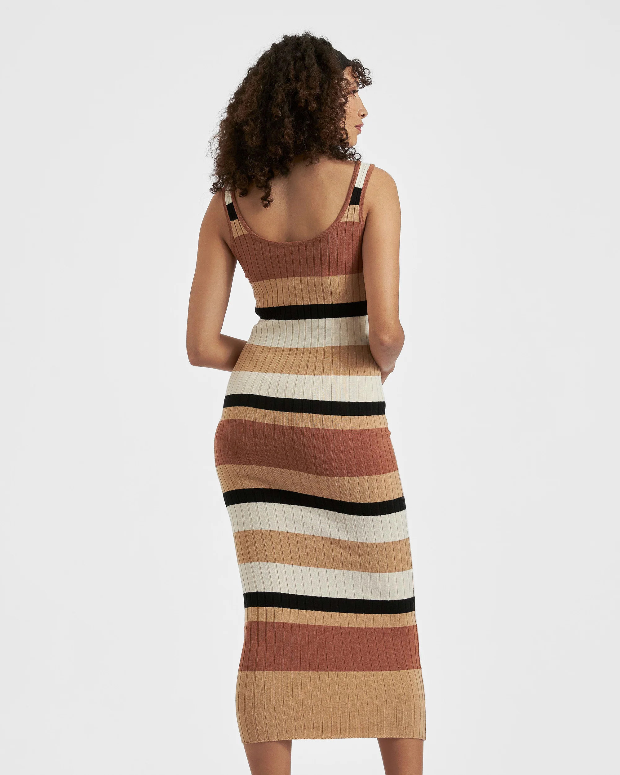 Sarah Stripe Knit Dress  Amber / Natural / Black - Image 5